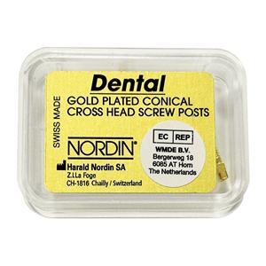DENTAL SCREW POSTS DORATE RICAMBI - S1/ Ø mm 1,05 - short (mm 8)