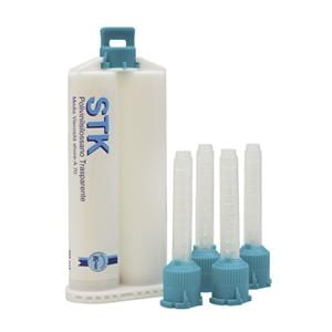 STK SILICONE TRASPARENTE - Confezione: 1 cartuccia da 50 ml + 4 puntali miscelatori T-Mixer verdi misura large