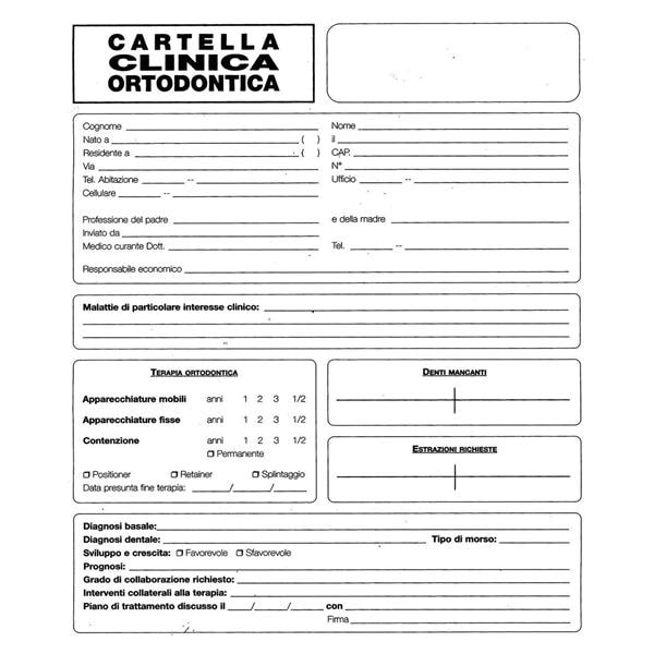 CARTELLA ORTODONTICA - Confezione da 10 pz