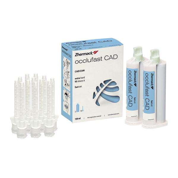 OCCLUFAST CAD - Confezione: 2 cartucce da 50 ml cad. + 12 puntali large bianchi
