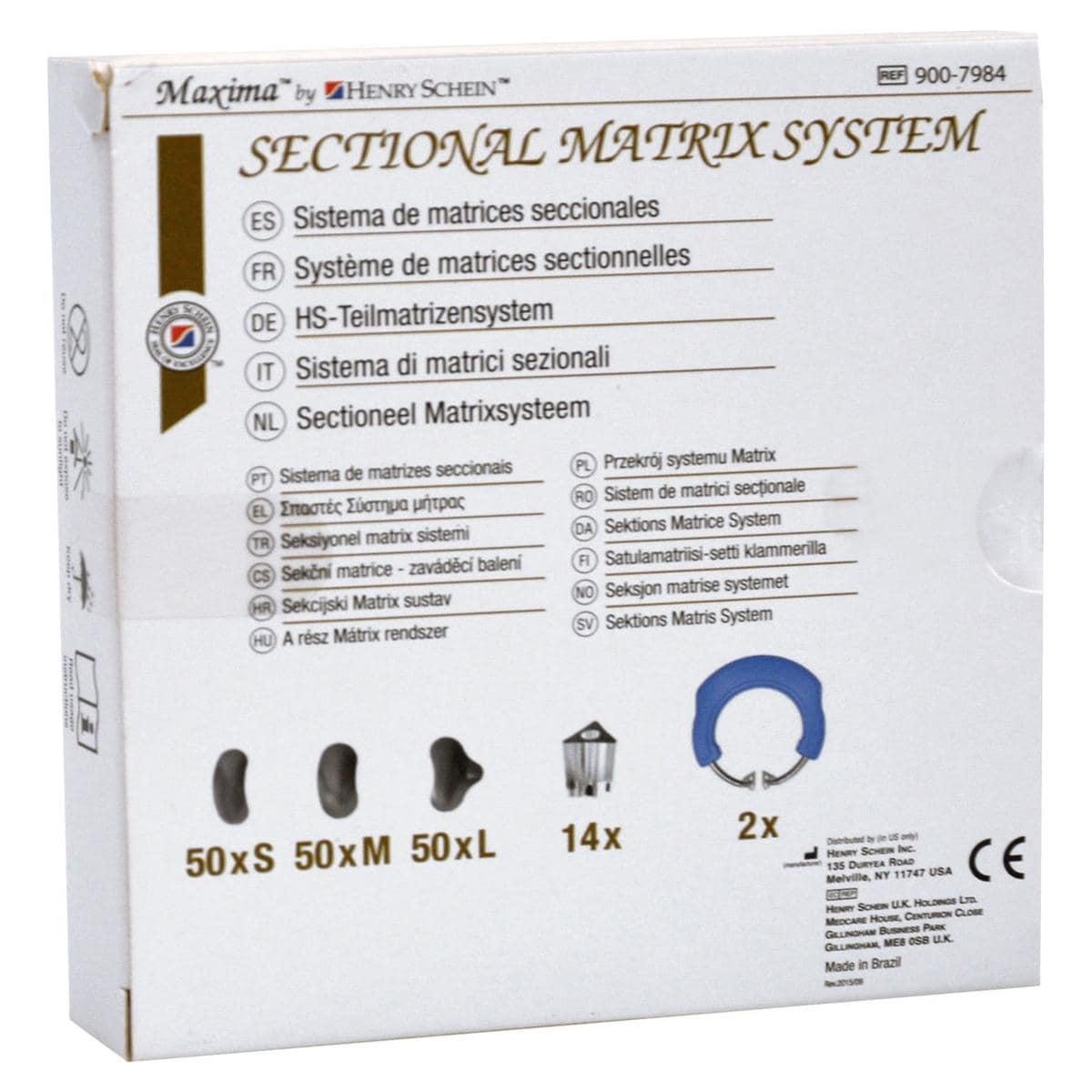 MATRICI SEZIONALI MAXIMA KIT - 150 matrici (50 per misura S, M, L), 2 anelli e 14 protezioni in silicone