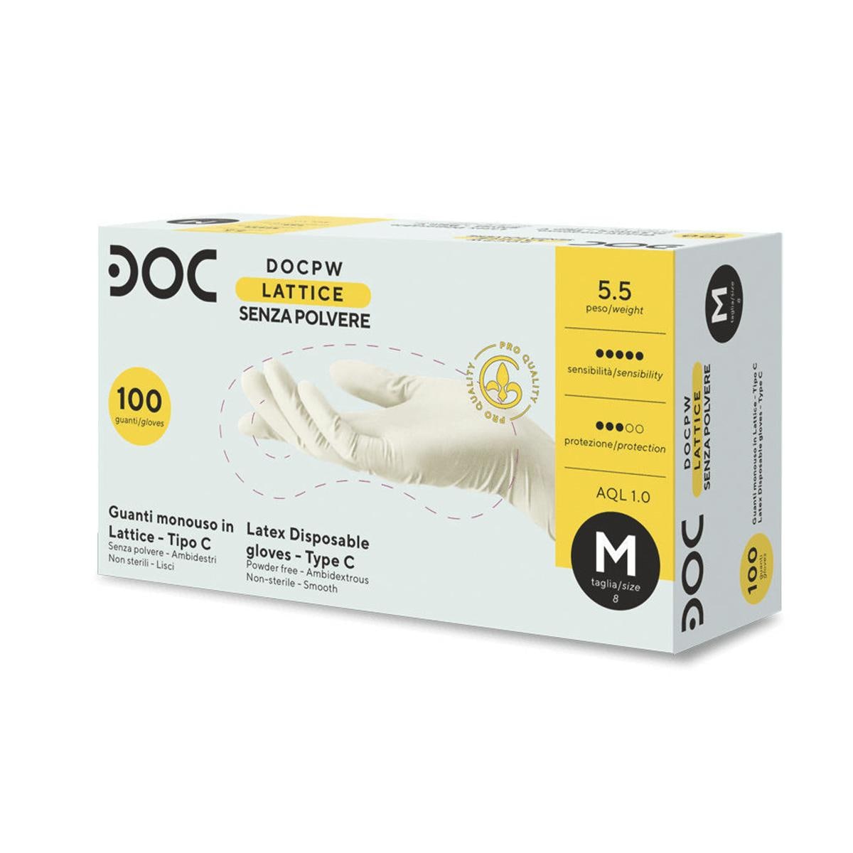 GUANTI NON CLORINATI BIANCHI PF - 10 scatole - MEDIUM