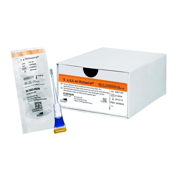 HISTOACRYL BLU - Confezione: 5 ampolle monopaziente da 0,5 ml cad. (2,5 ml)