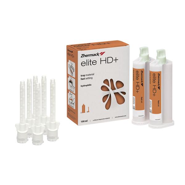 ELITE HD+ TRAY MATERIAL (PER MISCELAZIONE MANUALE) - Fast set - Confezione: 2 x 50 ml cad. + 6 puntali bianchi