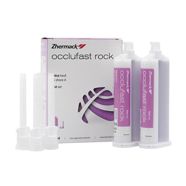OCCLUFAST ROCK (PER MISCELAZIONE MANUALE) - Confezione: 2 x 50 ml cad. + 12 puntali miscelatori bianchi
