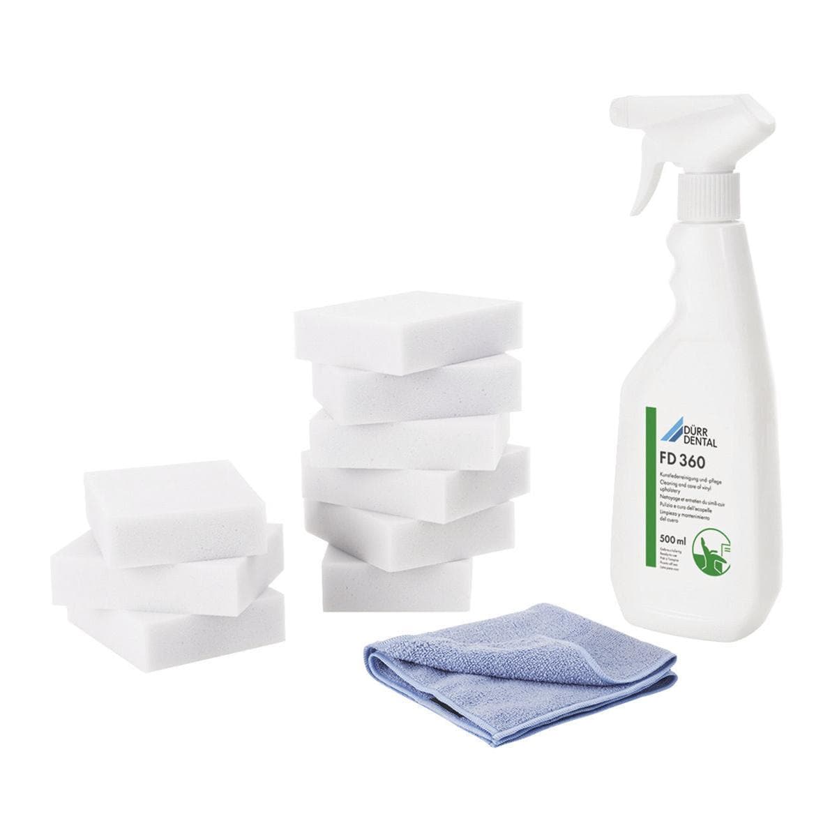 FD 360 - Flacone da 500 ml con erogatore + 10 spugne speciali