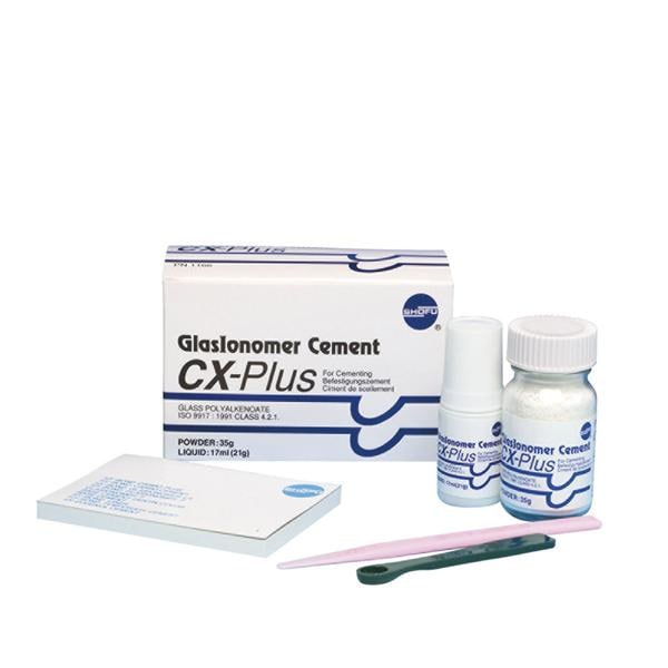 GLASIONOMER CEMENT CX-PLUS - Confezione: polvere 35 g, liquido 17 ml ed accessori