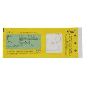 SUTURE IN NYLON NERO - Calibro 3/0 - Filo 45 cm - AH-16 cilindrico tondo - 1/2 cerchio - intrecciato -16 mm - 12 pz.