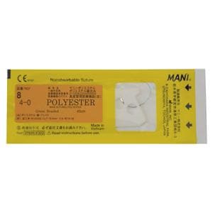SUTURE IN POLIESTERE VERDE - Calibro 4/0 - Filo 45 cm - RE-18 dorso tagliente - 3/8 cerchio - intrecciato - 12 pz
