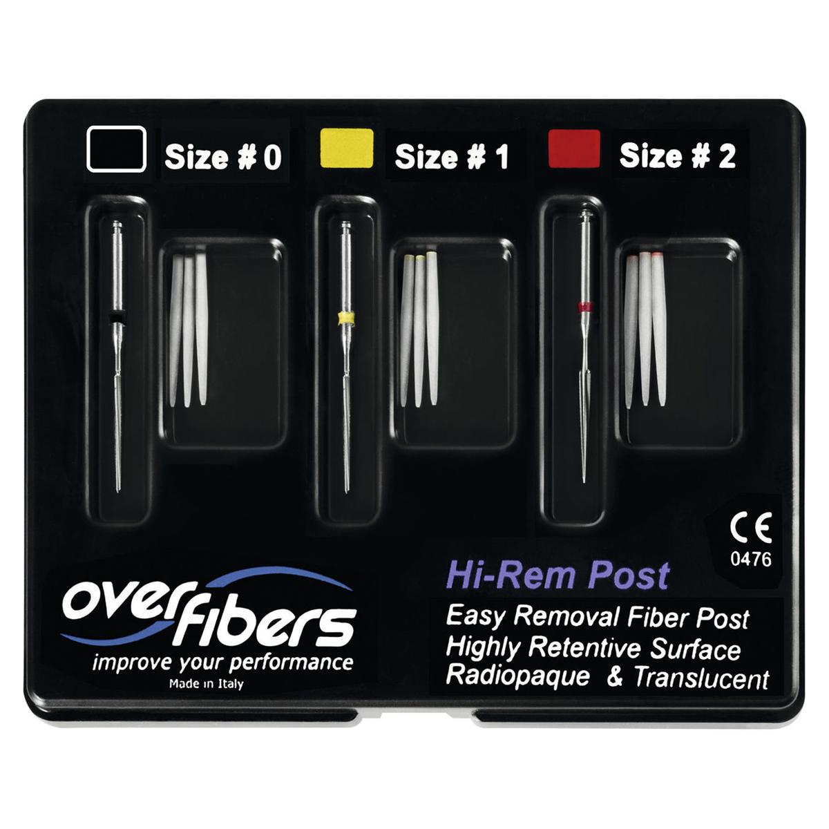 HI-REM PROSTHETIC POST STARTER KIT - 9 perni (3 pz. x mis. 0,1,2) e 3 frese
