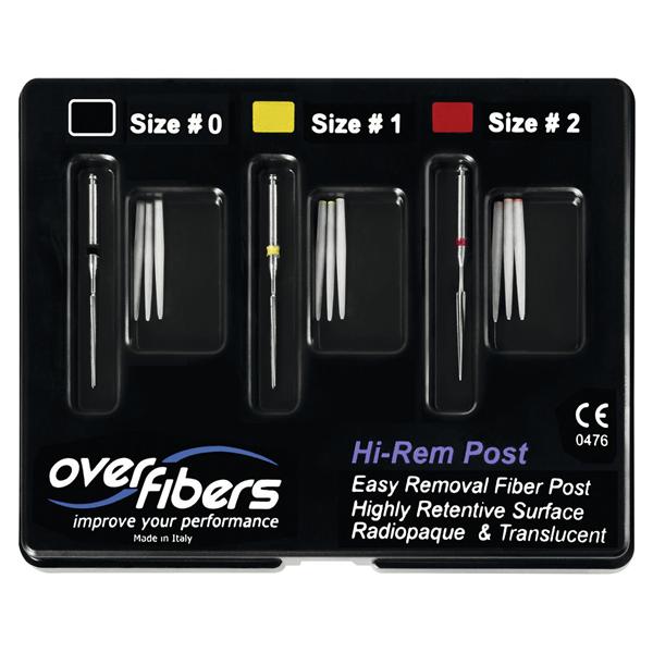 HI-REM PROSTHETIC POST STARTER KIT - 9 perni (3 pz. x mis. 0,1,2) e 3 frese
