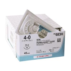 SUTURE SETA - AGO DORSO TAGLIENTE - FILO CM 75 - F 736 - C-3 3/8 cerchio - 4/0 (1,5) mm 13 - 36 pz.