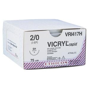 SUTURE VICRYL RAPIDE - AGO CILINDRICO - FILO CM 75 - NON COLORATO - VRI 215 H - SH 1/2 cerchio - 3/0 (2) mm 17,4 - 36 pz.