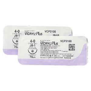 SUTURE VICRYL PLUS - AGO DORSO TAGLIENTE - FILO CM 70 - VIOLA - VCP 398 H - FS-2 3/8 cerchio - 3/0 (2) mm 19 - 36 pz.