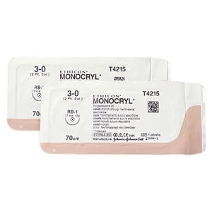 SUTURE MONOCRYL - AGO DORSO TAGLIENTE - FILO CM 70 - NON COLORATO - T 4422 H - FS-2 3/8 cerchio - 4/0 (1,5) mm 18,7 - 36 pz.