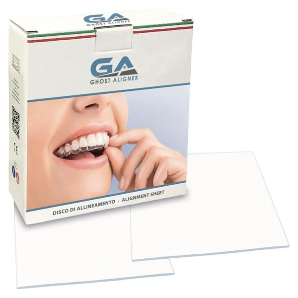 DISCHI/PIASTRE TERMOPLASTICI GHOST ALIGNER - 0,50 mm - piastra cm 12,5 x 12,5 - 20 pz