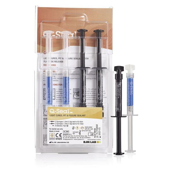 Q-SEAL - Kit: 2 siringhe da 1,2 ml cad., 2 siringhe di Q-Etch da 1,2 ml, 8 puntali applicatori 25 G
