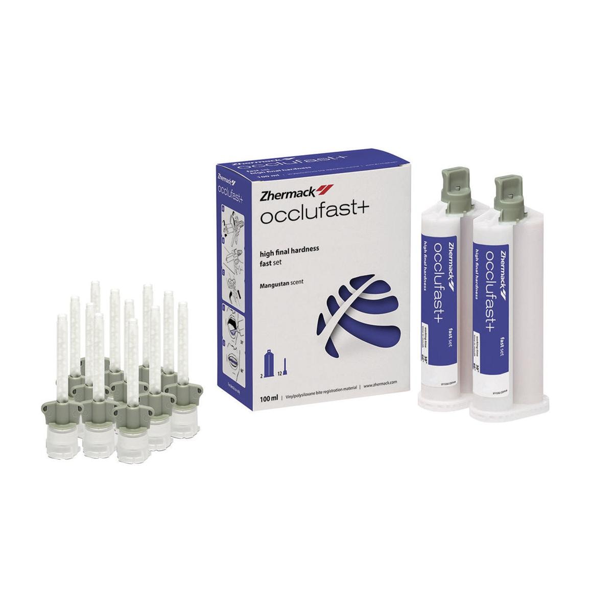 OCCLUFAST+ (PER MISCELAZIONE MANUALE) - Standard pack: 2 cartucce da 50 ml cad. + 12 puntali miscelatori grigi