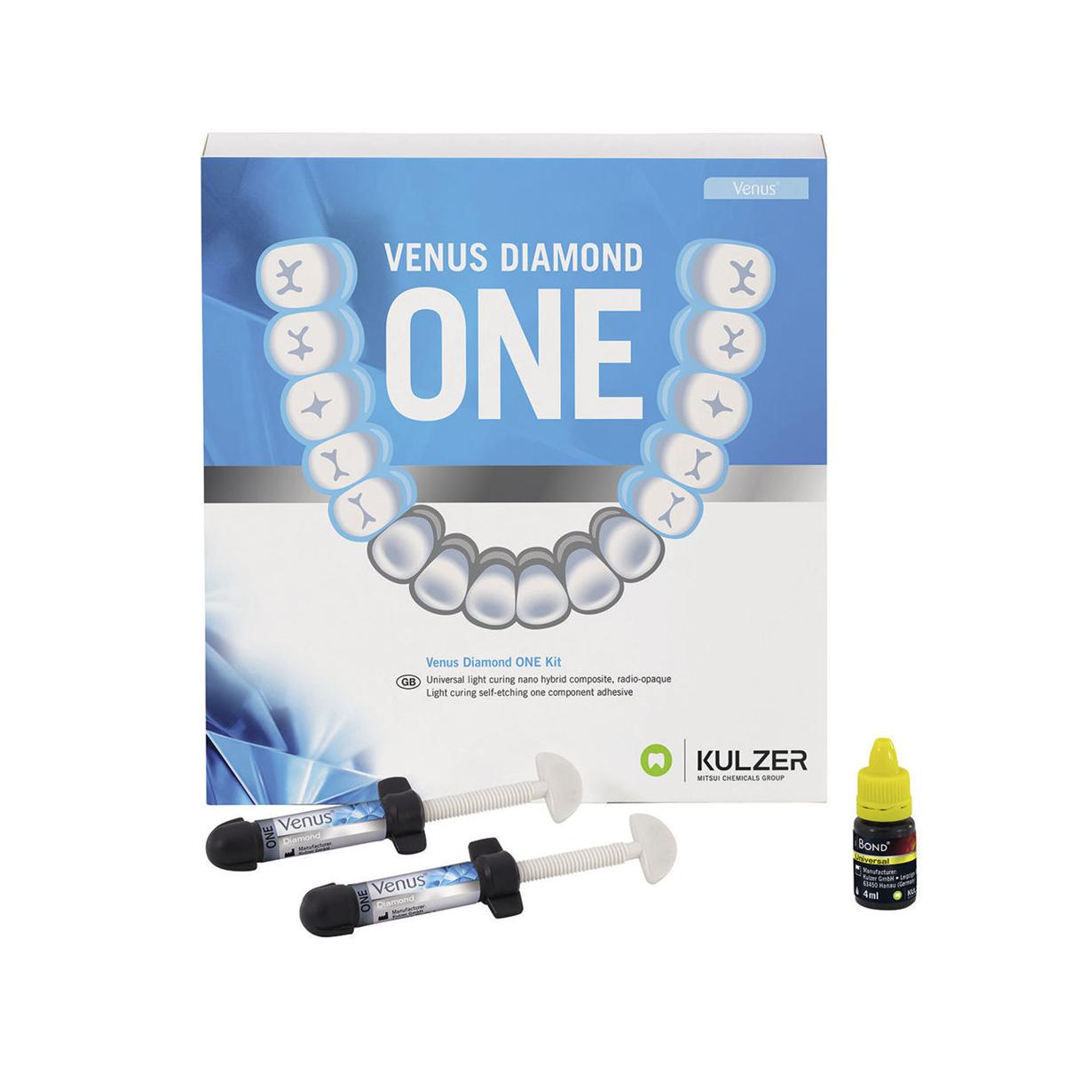 VENUS DIAMOND ONE SHADE KIT - Kit siringhe: 2 x 4 g cad., 1 flacone da 4 ml iBond Universal