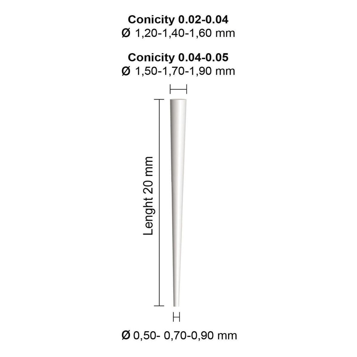 K-POST CONICAL .02 A .04 - Ø mm 1,20 fibra di vetro