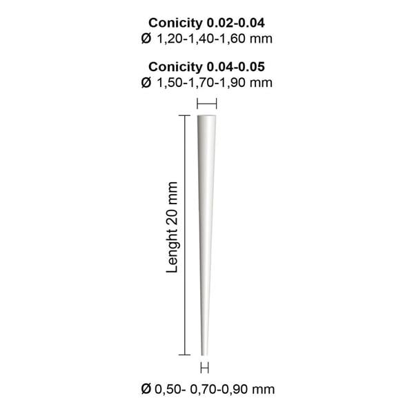 K-POST CONICAL .02 A .04 - Ø mm 1,20 fibra di vetro