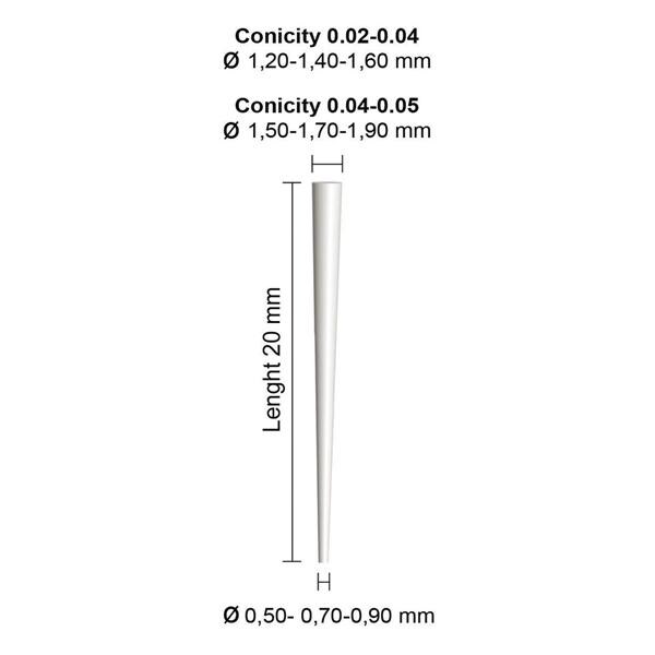 K-POST CONICAL .04 A .05 - Ø mm 1,50 fibra di vetro