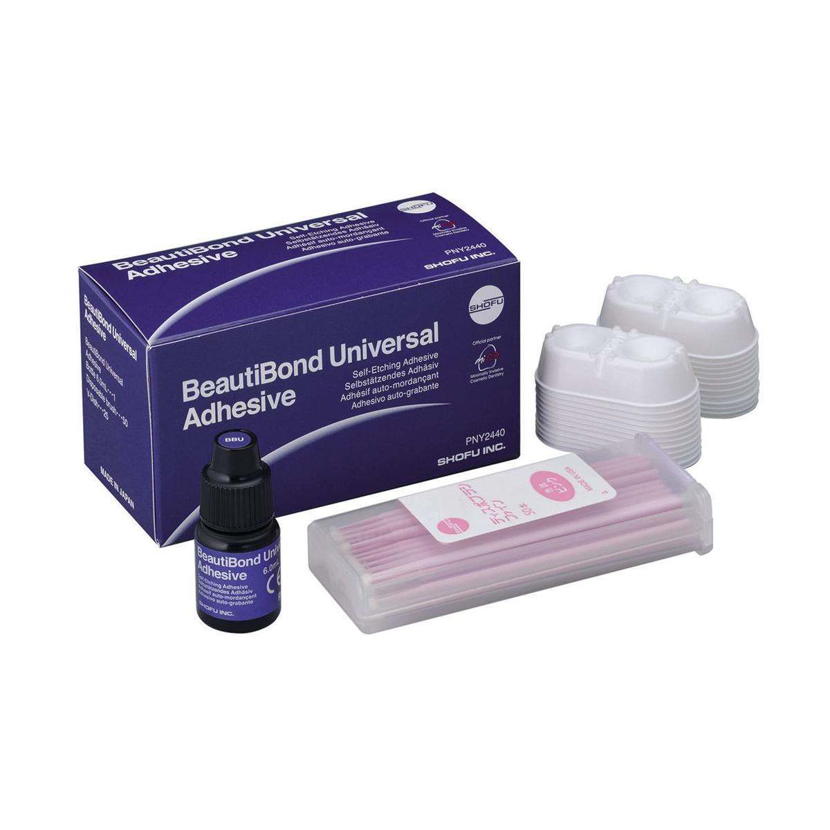 BEAUTIBOND UNIVERSAL ADHESIVE KIT (AD ESAURIMENTO) - Flacone da 6 ml, 50 pennellini e 25 pozzetti