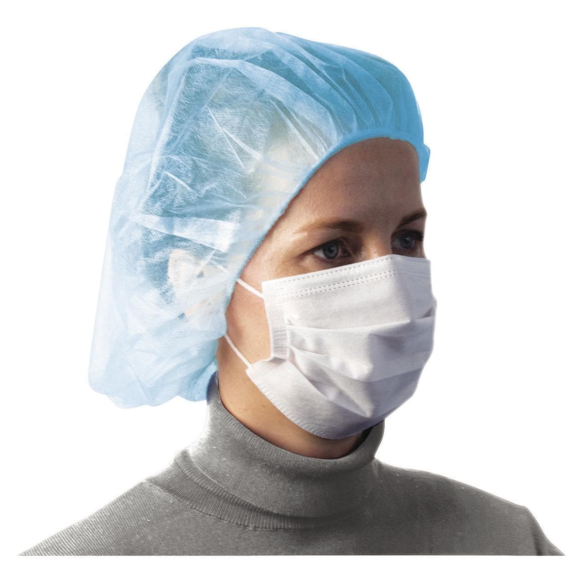 CUFFIA ROTONDA CON ELASTICO - Colore Azzurro 100 pz.