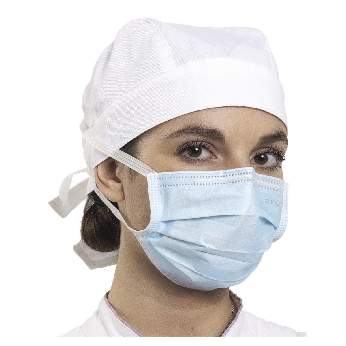 MASCHERINE PROTECTION 3 CON LACCI - Con lacci - Colore azzurro - 50 pz