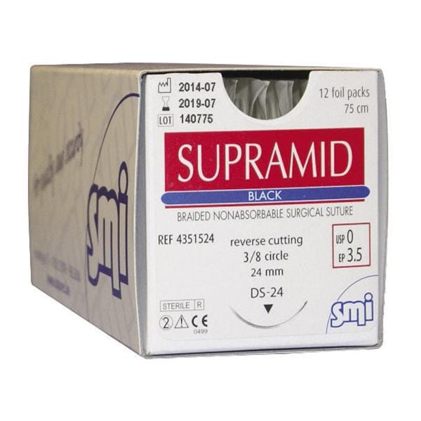 SUTURE SUPRAMID - AGO TAPERCUT 3/8 DI CERCHIO 12 PZ - AGO DRT18 mm CALIBRO 3/0-EP 2