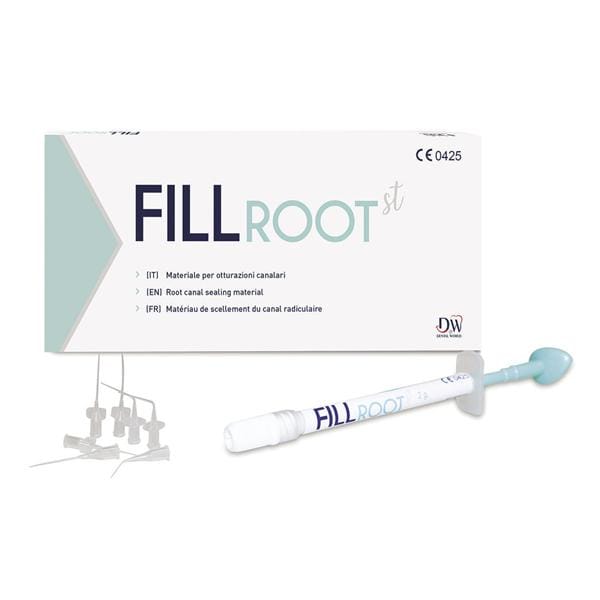 FILL ROOT - Siringa da 2 g + 10 puntali intraorali dritti + 5 puntali intraorali curvi