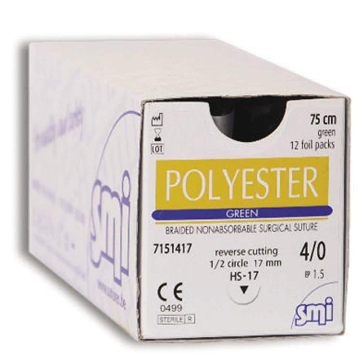 SUTURE POLIESTERE - AGO TAPERCUT 1/2 CERCHIO 12 PZ - AGO HRT 18 mm CALIBRO 4/0 EP 1,5