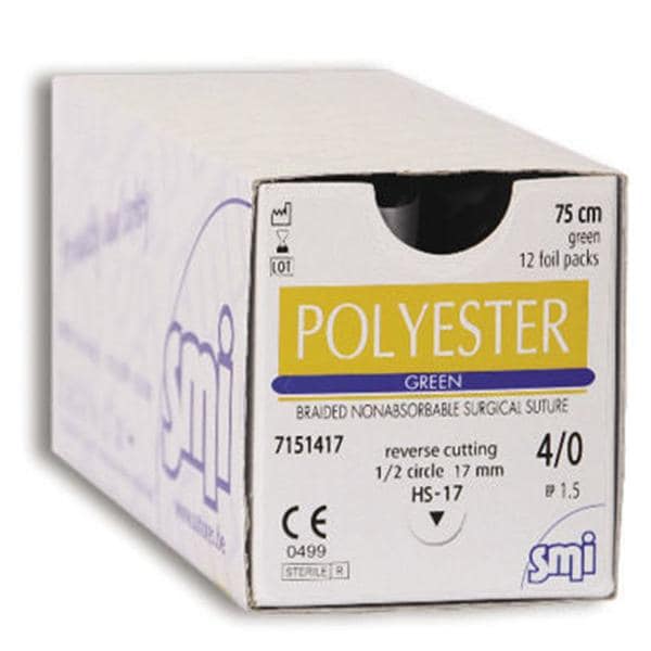 SUTURE POLIESTERE - AGO TAPERCUT 1/2 CERCHIO 12 PZ - AGO HRT 18 mm CALIBRO 3/0 EP 2