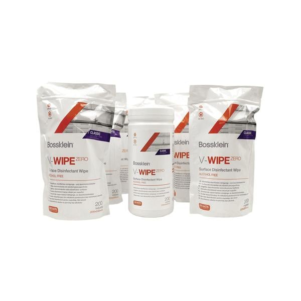 BOSSKLEIN V-WIPE ZERO CLASSIC WIPES - Barattolo + 6 buste da 200 salviette cad. (1200 pz.)