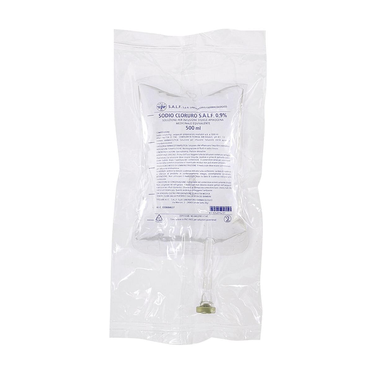 SODIO CLORURO 0,9% in sacche PVC FREE - Cartone da 10 sacche da 1 litro cad. (A.I.C. 030684726)