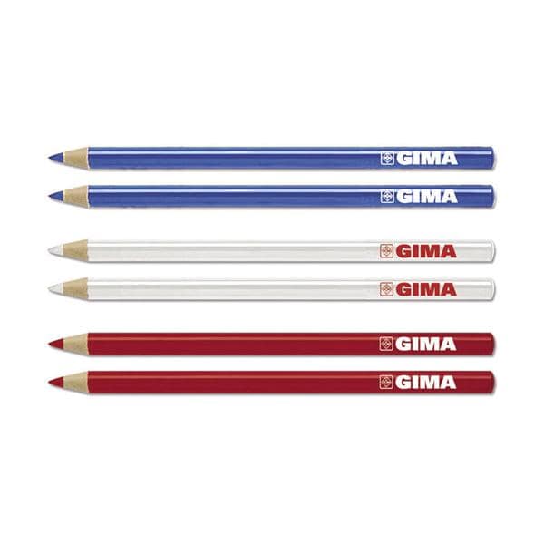 MATITA DERMATOLOGICA - Confezione da 6 pz. (2 x rosso, blu, bianco)