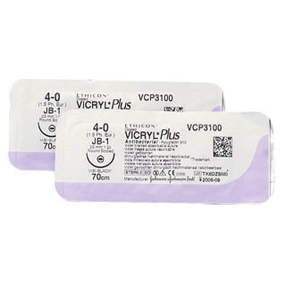SUTURE VICRYL PLUS AGO CILINDRICO PLUS FILO 70 CM VIOLA - VCP 994 H - V5 - 4/0-(1,5) 17 mm - 36 pz.