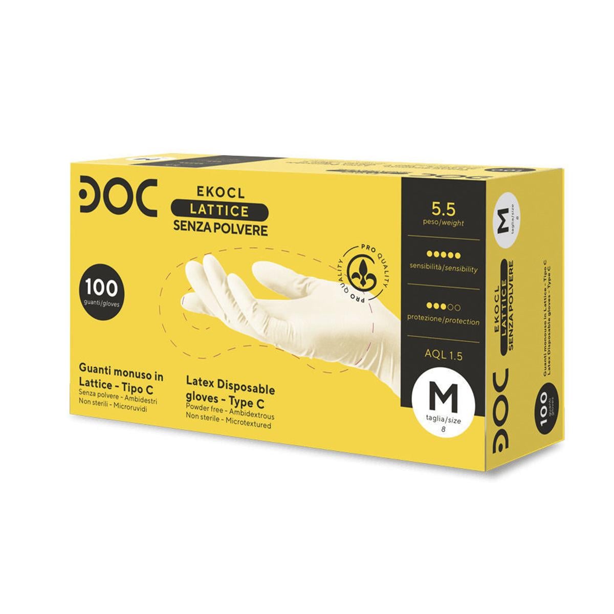 GUANTI EKO DOC IN LATTICE PF - 1 scatola - Misura Medium