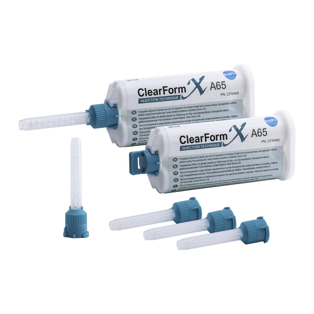 ClearForm XA65 (PER MISCELAZIONE MANUALE) - Confezione: 2 cartucce da 50 ml cad. + 8 puntali miscelatori verdi