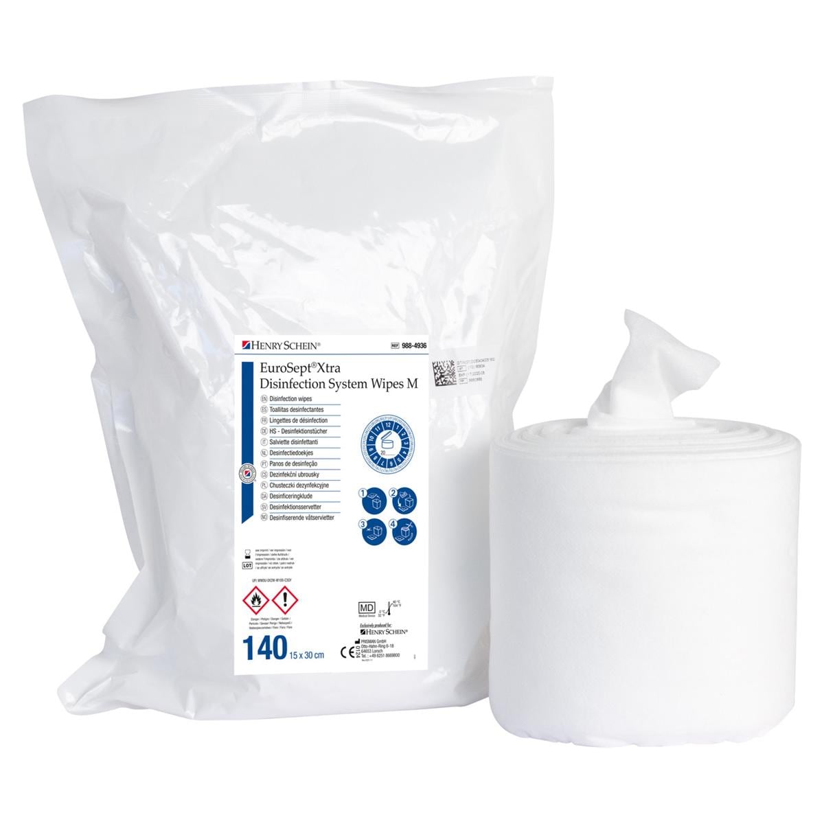 EUROSEPT XTRA DISINFECTION SYSTEM WIPES M - Busta da 140 salviette